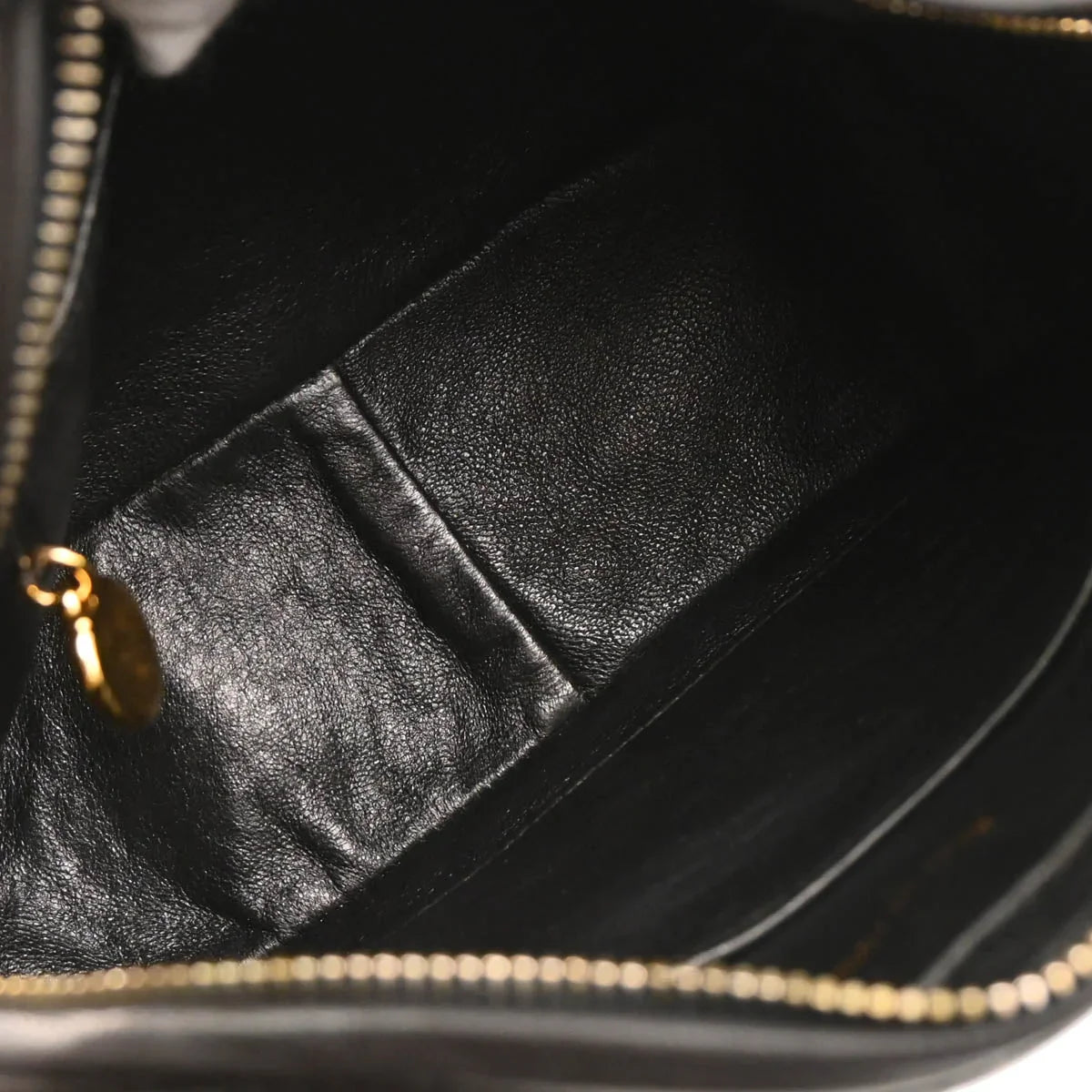 Chanel 1994-1996 Black Lambskin Triple CC Camera Bag Mini