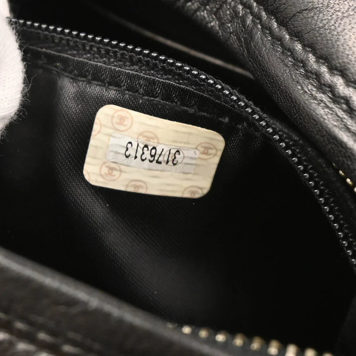 Chanel 1994-1996 Black Lambskin Triple CC Camera Bag Mini