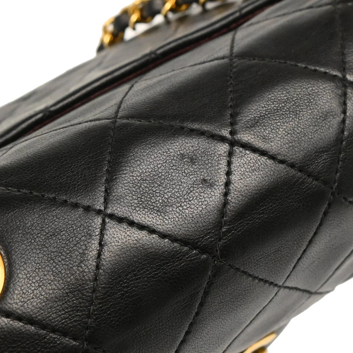 Chanel 1994-1996 Black Lambskin Mini Classic Square Flap Shoulder Bag