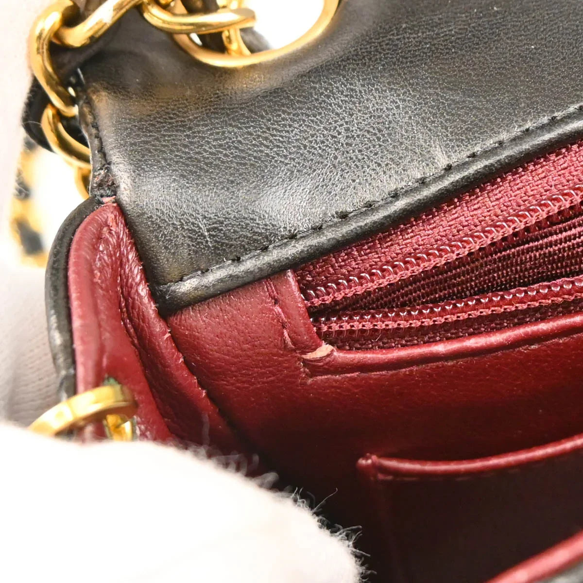 Chanel 1994-1996 Black Lambskin Mini Classic Square Flap Shoulder Bag