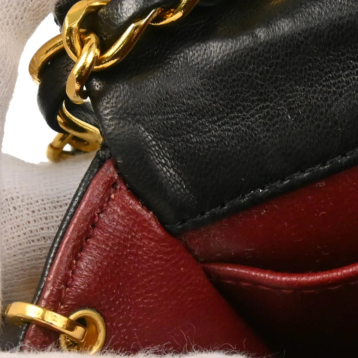 Chanel 1989-1991 Black Lambskin Turnlock Mini Full Flap Shoulder Bag
