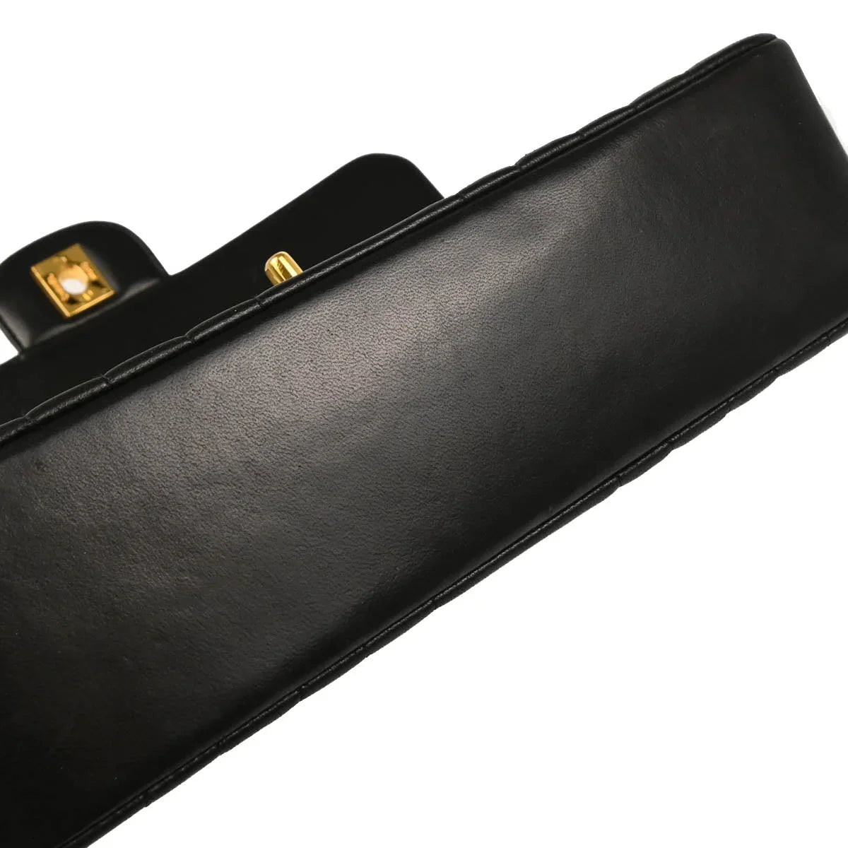 Chanel 1991-1994 Black Lambskin Mademoiselle Single Flap Shoulder Bag