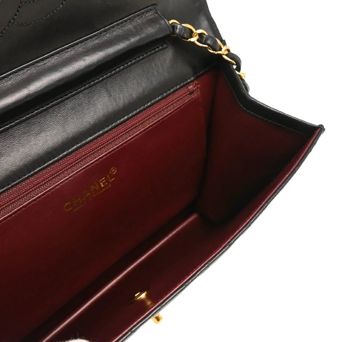 Chanel 2000-2001 Black Lambskin Turnlock Medium Half Flap Shoulder Bag