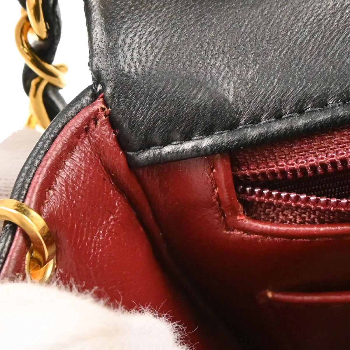 Chanel 1991-1994 Black Lambskin Mini Classic Square Flap Shoulder Bag
