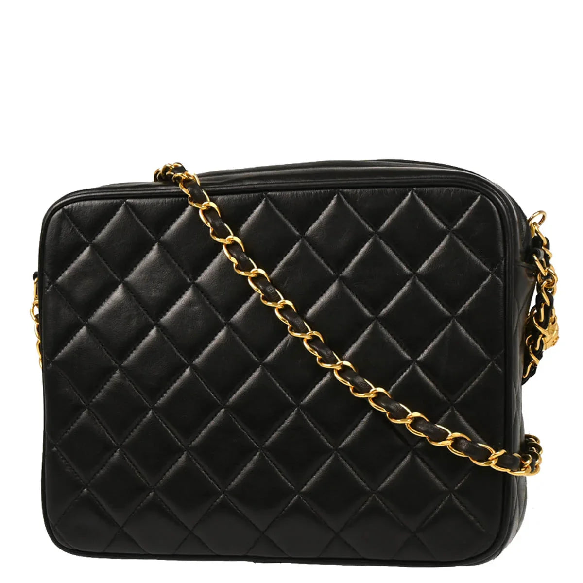 Chanel 1991-1994 Black Lambskin Camera Bag Small