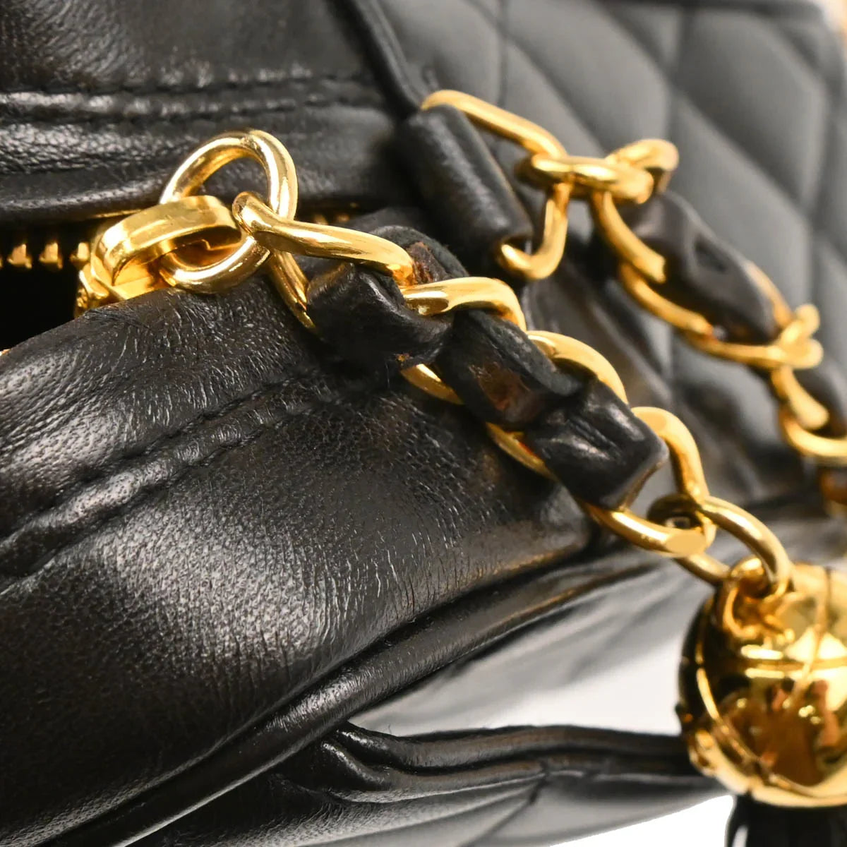Chanel 1991-1994 Black Lambskin Camera Bag Small
