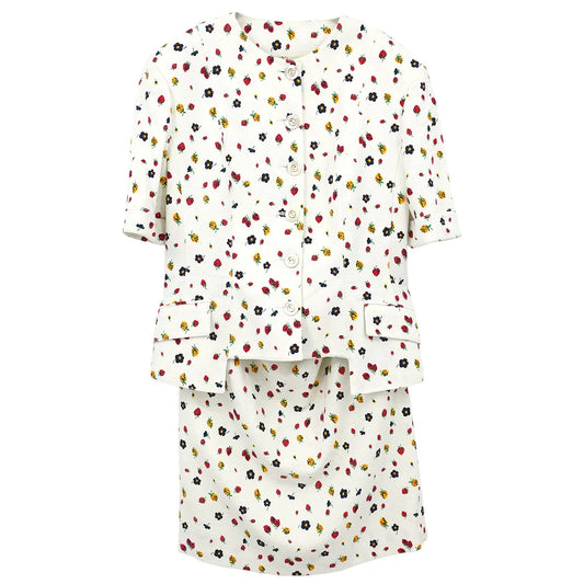 Valentino Garavani Setup Suit Jacket Skirt White #37