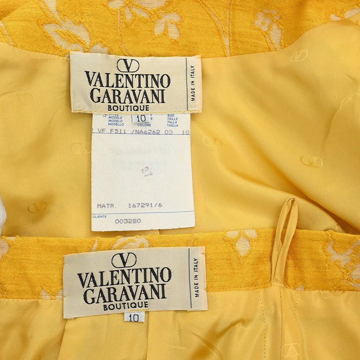 Valentino Garavani Setup Suit Jacket Skirt Yellow #37