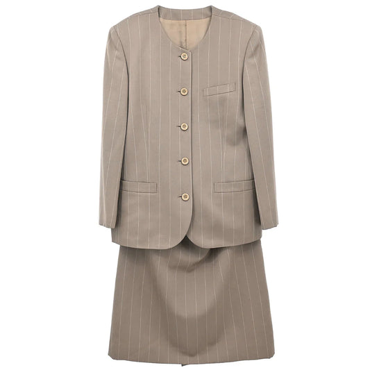 Burberrys Setup Suit Jacket Skirt Brown #36-38