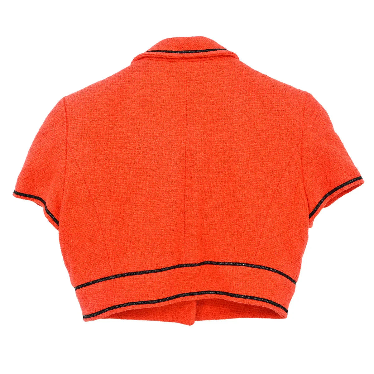 Chanel 1995 Single Breasted Short Sleeve Jacket Vermilion Red #36