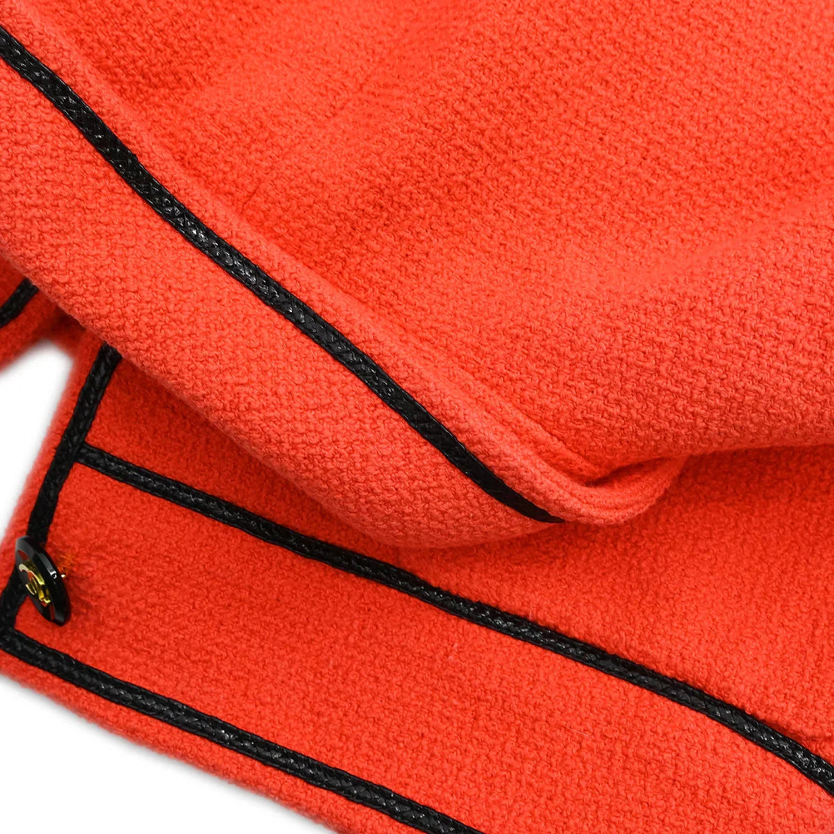 Chanel 1995 Single Breasted Short Sleeve Jacket Vermilion Red #36