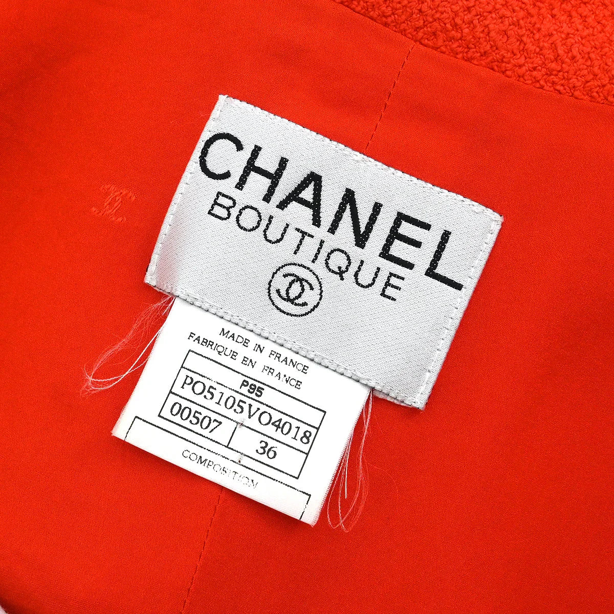 Chanel 1995 Single Breasted Short Sleeve Jacket Vermilion Red #36