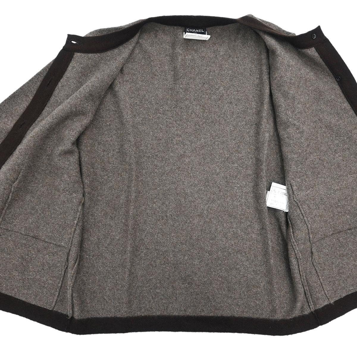 Chanel 1996 Ensemble Cardigan Top Brown #38