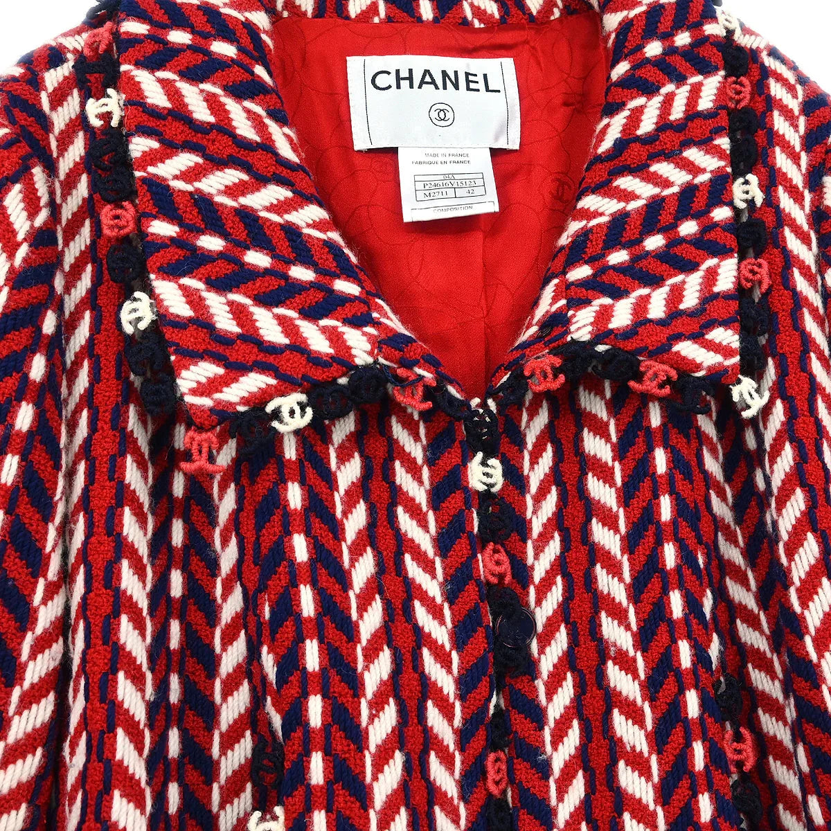 Chanel 2004 Setup Suit Jacket Skirt Red #42 #38