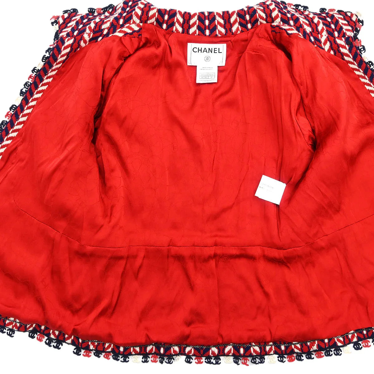 Chanel 2004 Setup Suit Jacket Skirt Red #42 #38