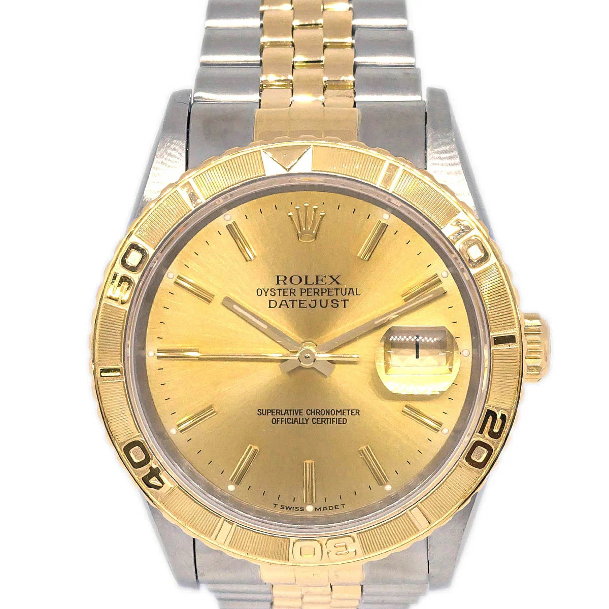 Rolex Oyster Perpetual Datejust Thunderbird Ref.16263 36mm Watch 18KYG SS