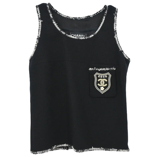 Chanel 2005 Sleeveless Tank Top Black #34