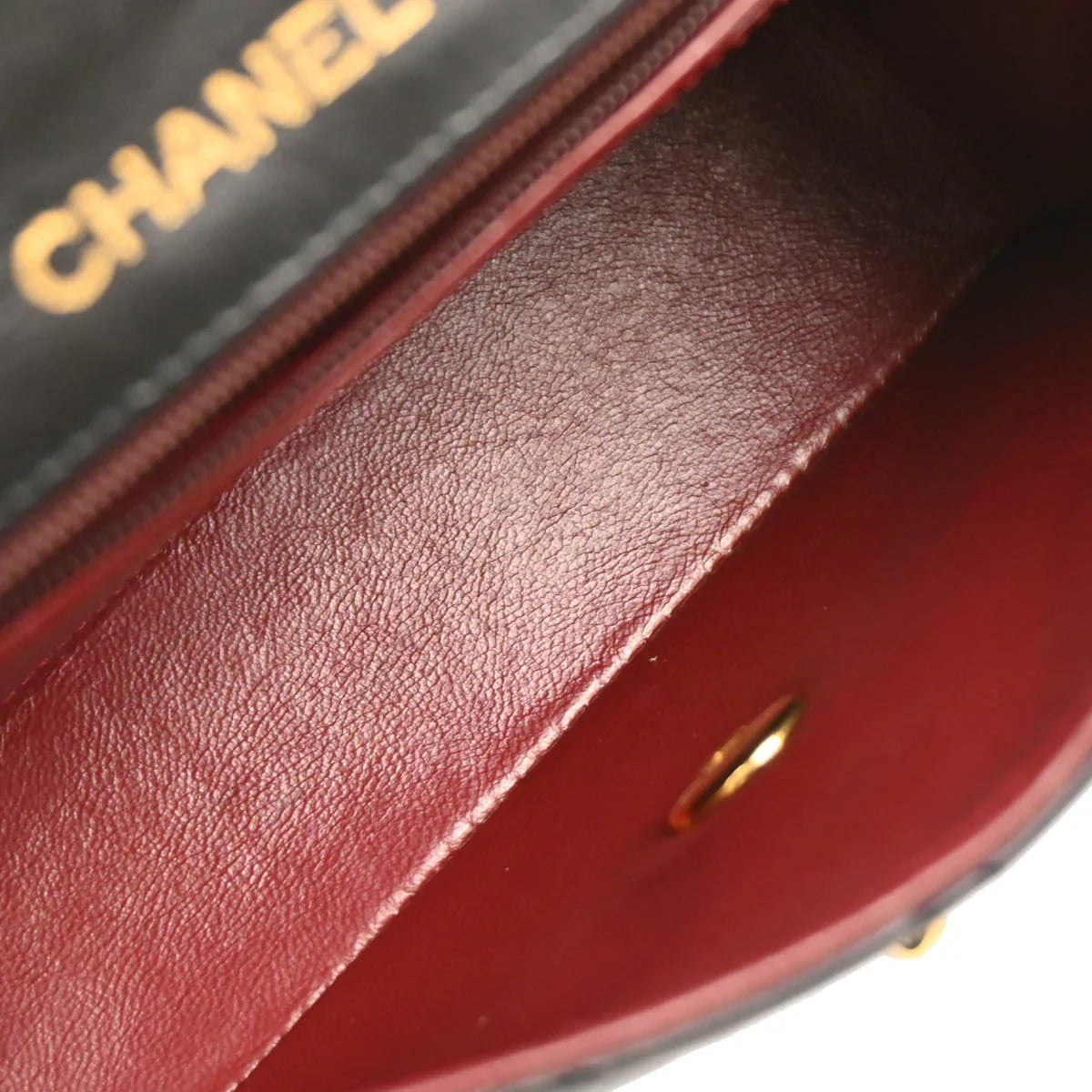 Chanel 1986-1988 Black Lambskin Mini Classic Square Flap Shoulder Bag