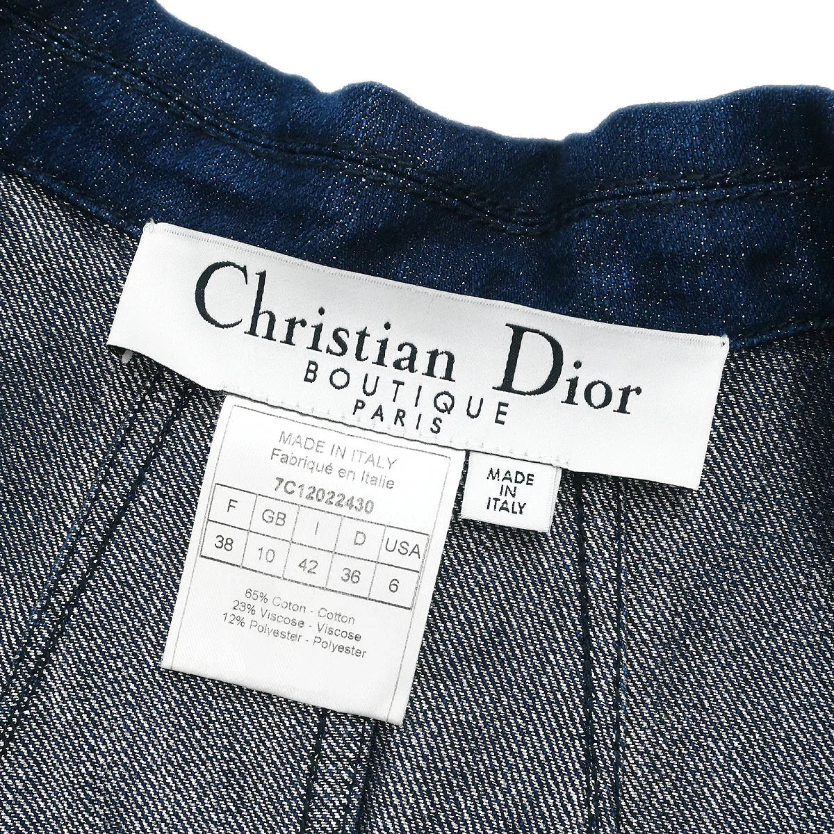 Christian Dior 2007 Single Breasted Denim Jacket Indigo #42