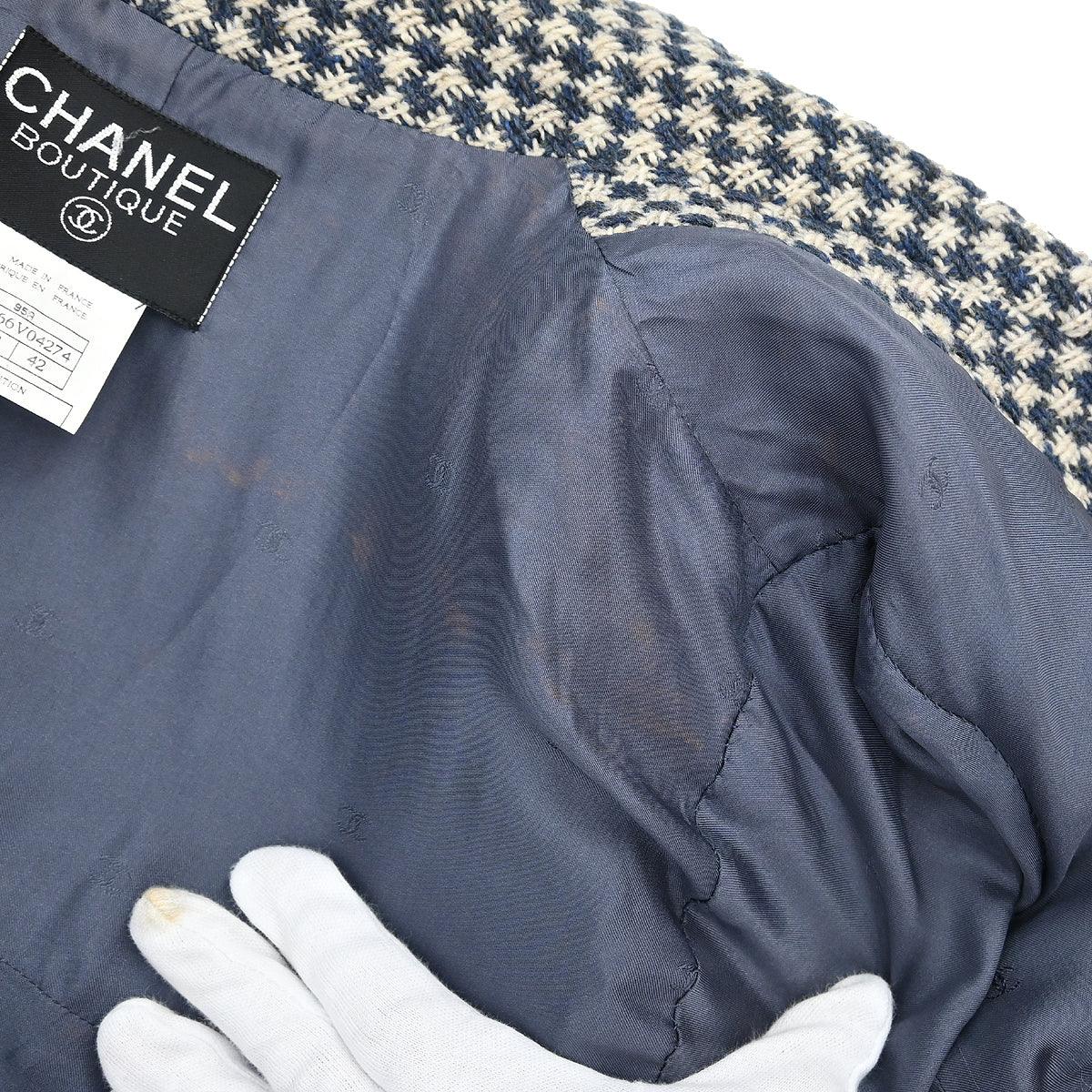 Chanel 1995 Single Breasted Jacket Light Navy #42