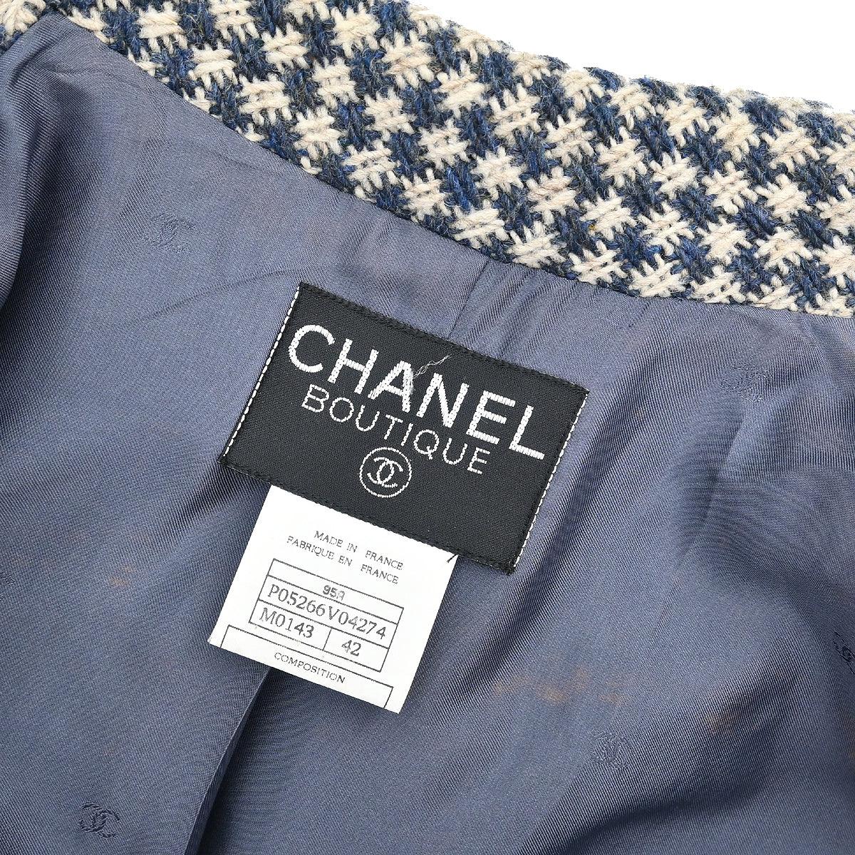 Chanel 1995 Single Breasted Jacket Light Navy #42