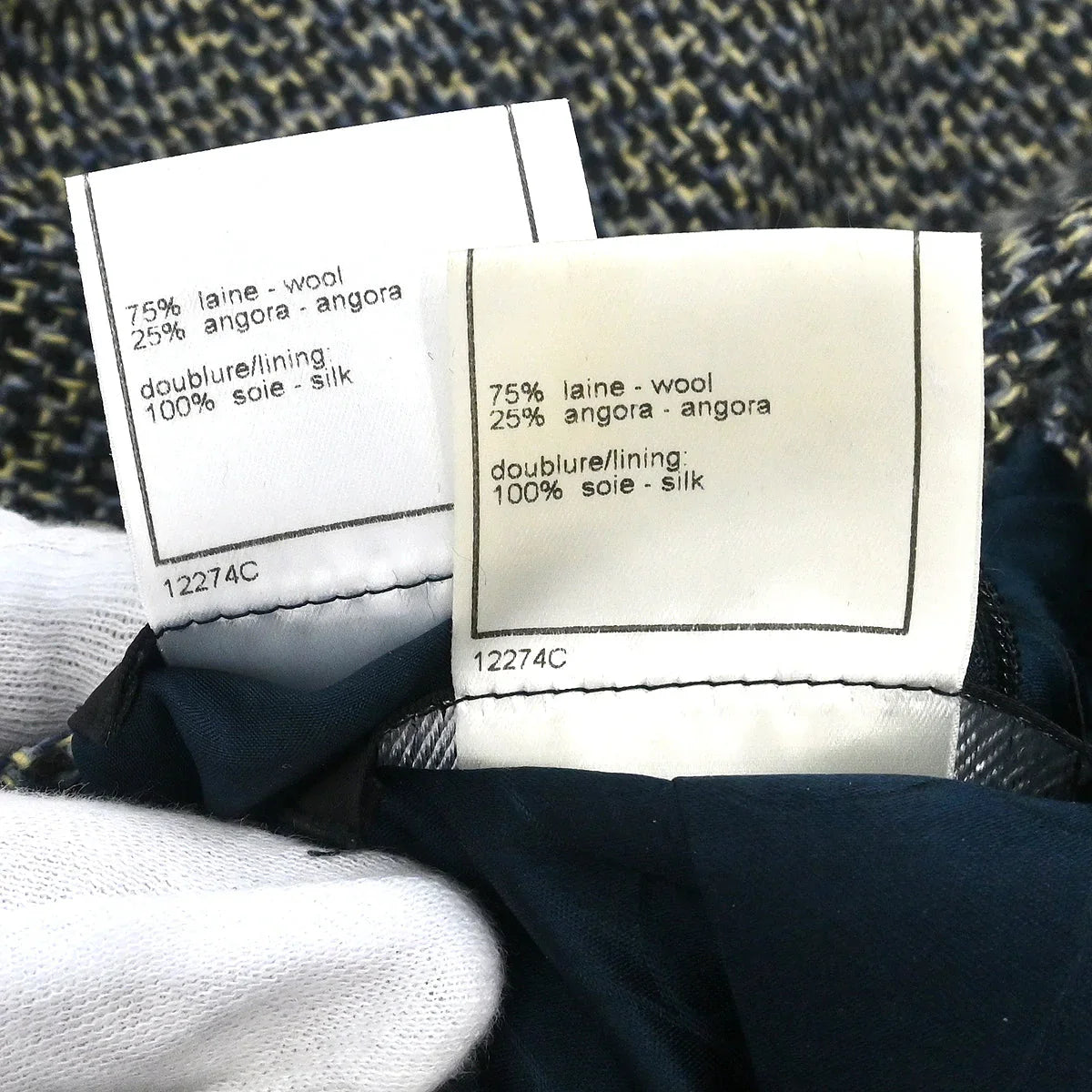 Chanel 2001 Setup Suit Jacket Skirt Gray #38
