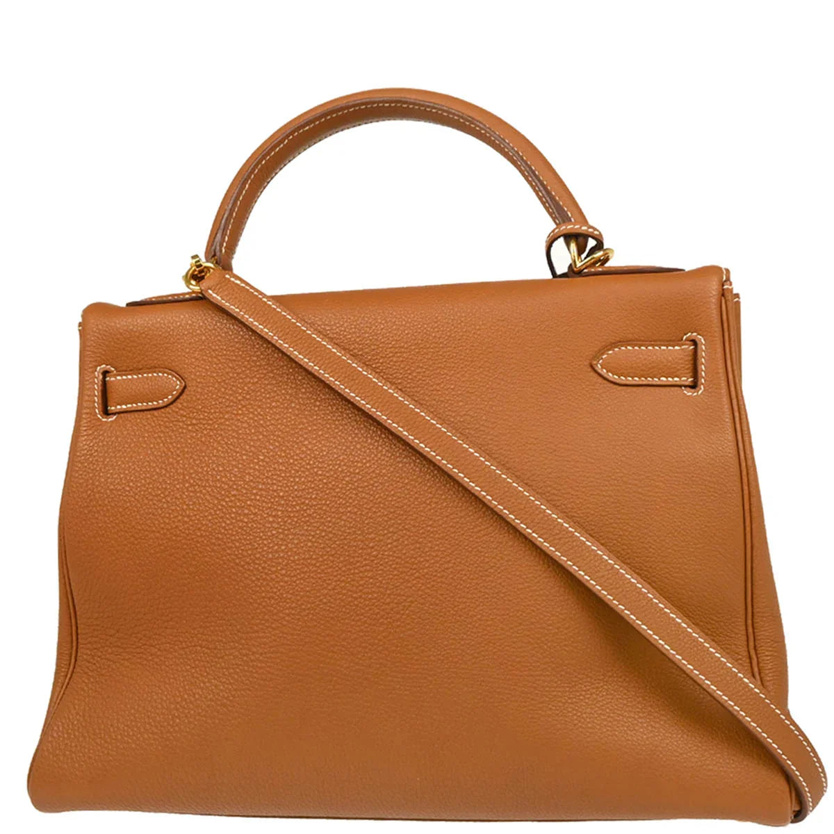 Hermes Gold Togo Kelly 32 Retourne Handbag
