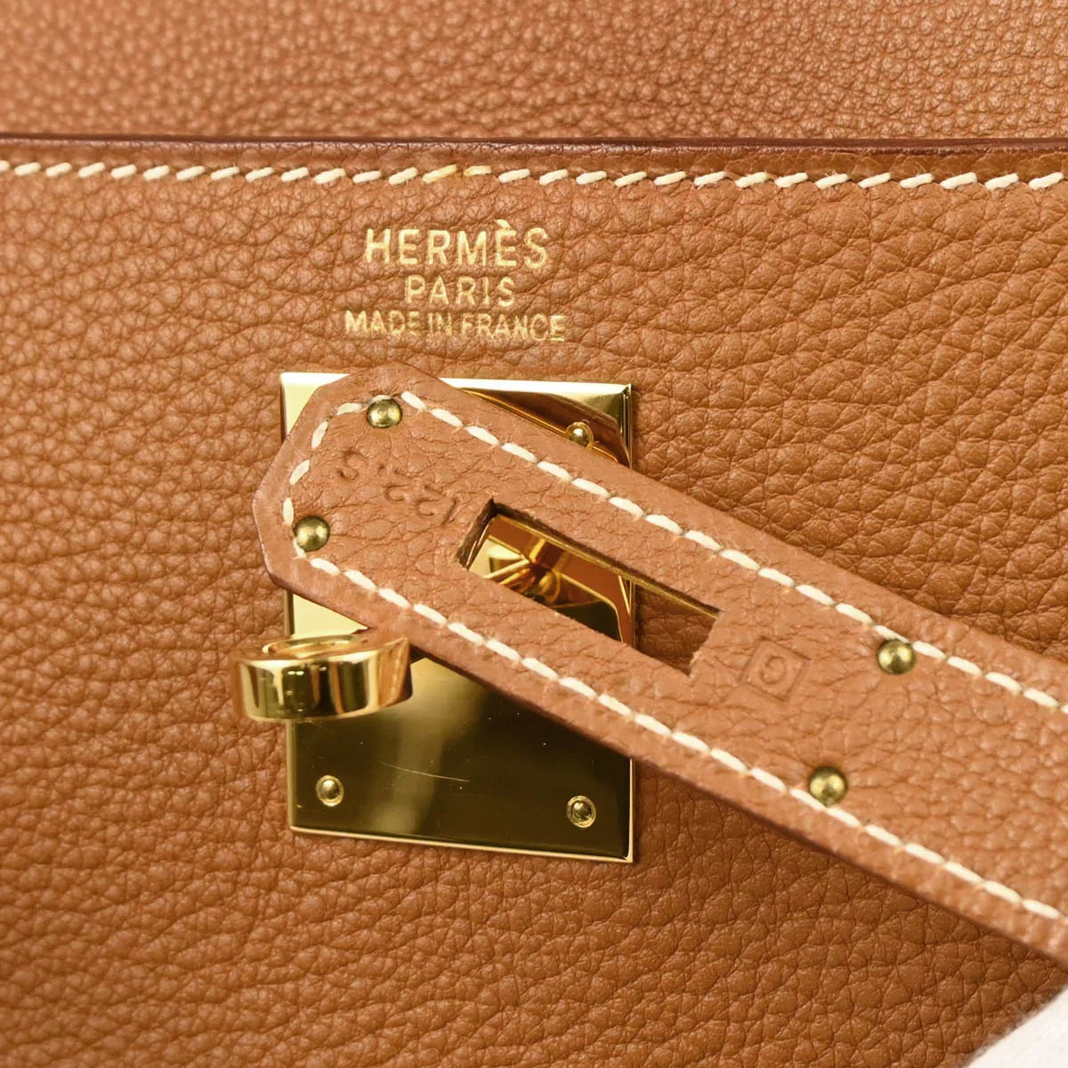 Hermes Gold Togo Kelly 32 Retourne Handbag