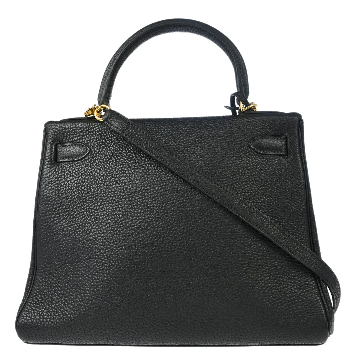 Hermes Black Togo Kelly 28 Retourne 2way Shoulder Handbag