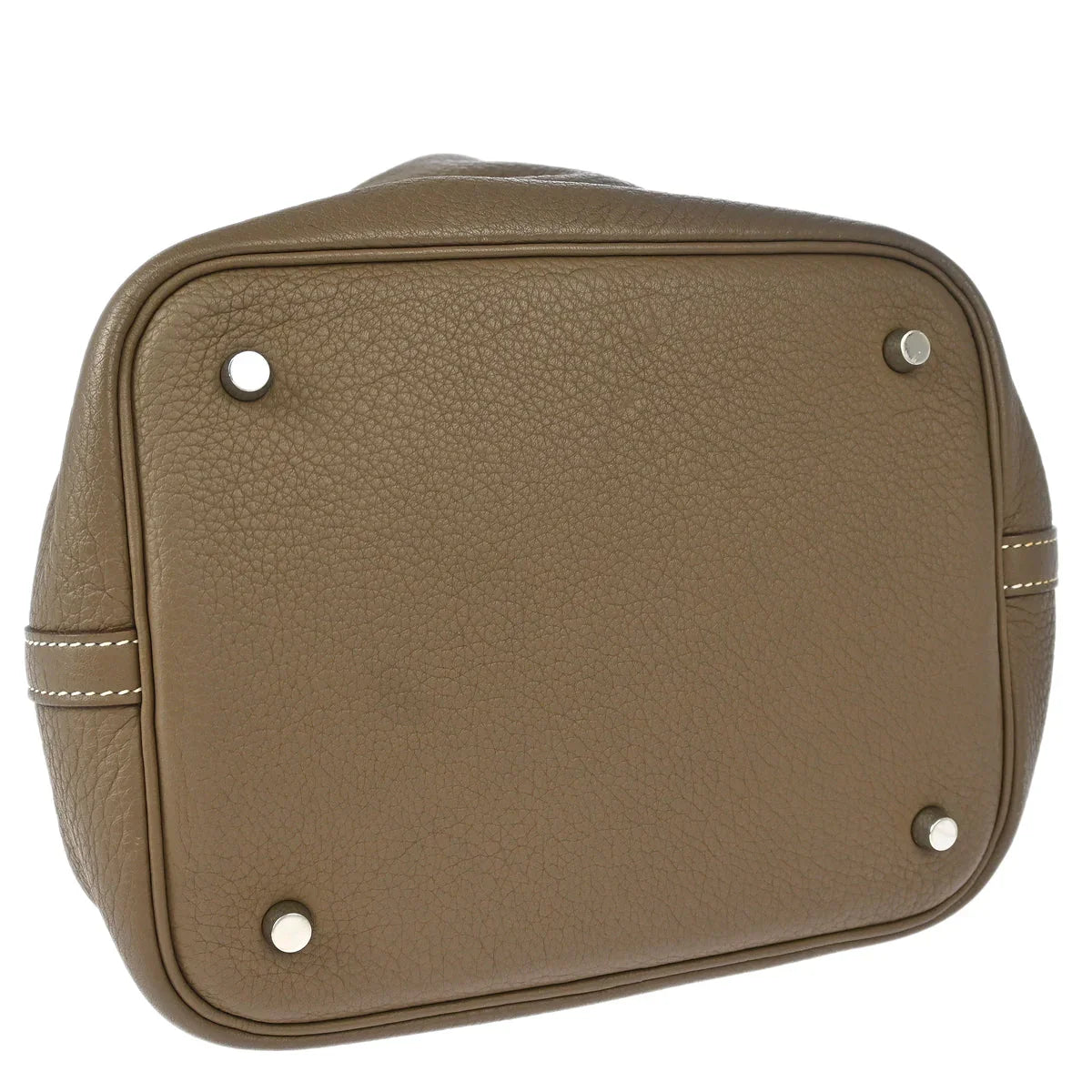 Hermes 2009 Etoupe Gray Taurillon Clemence Picotin Lock 22 MM Handbag