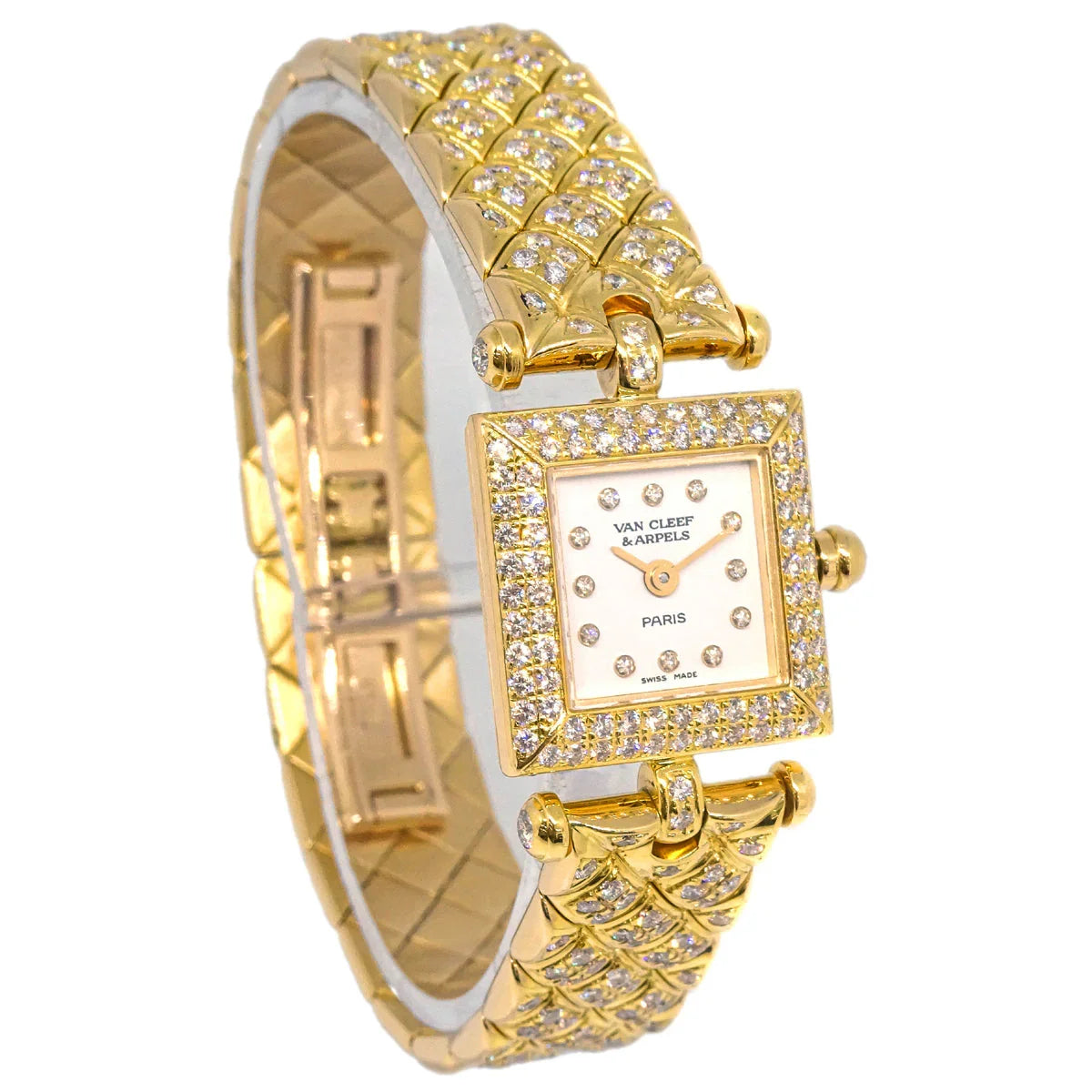Van Cleef & Arpels Ref.B2HI1 YG Diamond Quartz Watch 18KYG