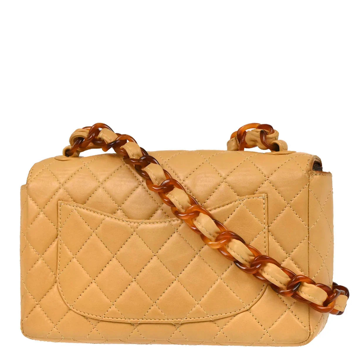 Chanel 1996-1997 Beige Lambskin Shoulder Bag
