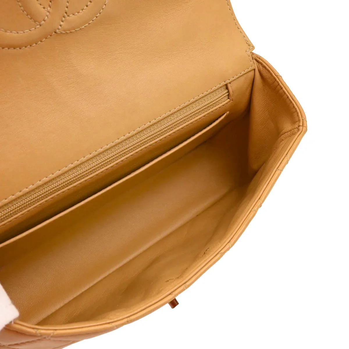 Chanel 1996-1997 Beige Lambskin Shoulder Bag