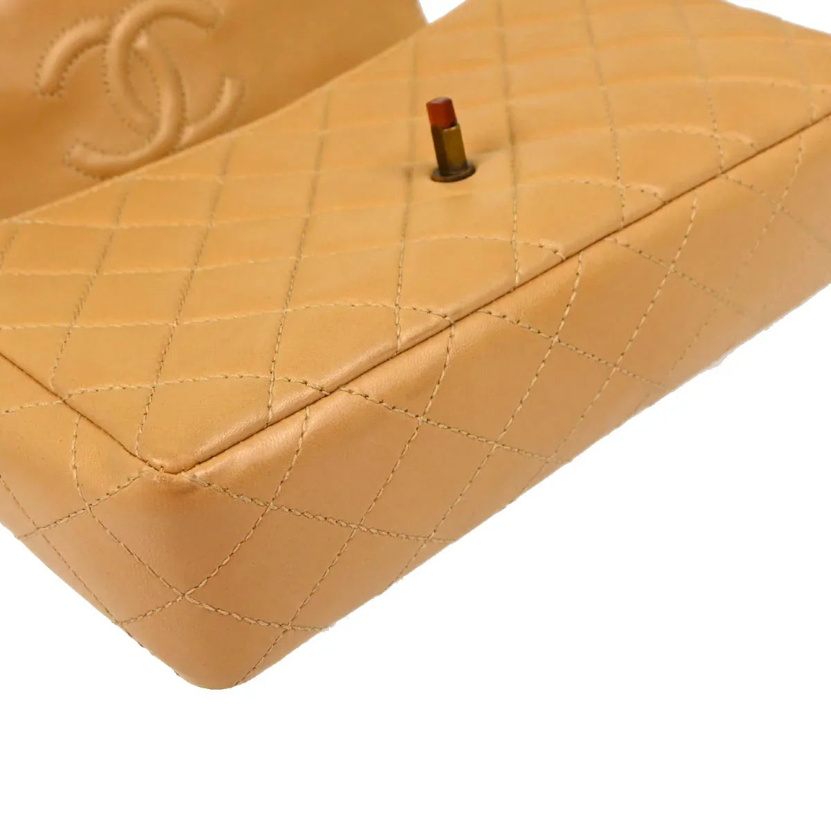 Chanel 1996-1997 Beige Lambskin Shoulder Bag