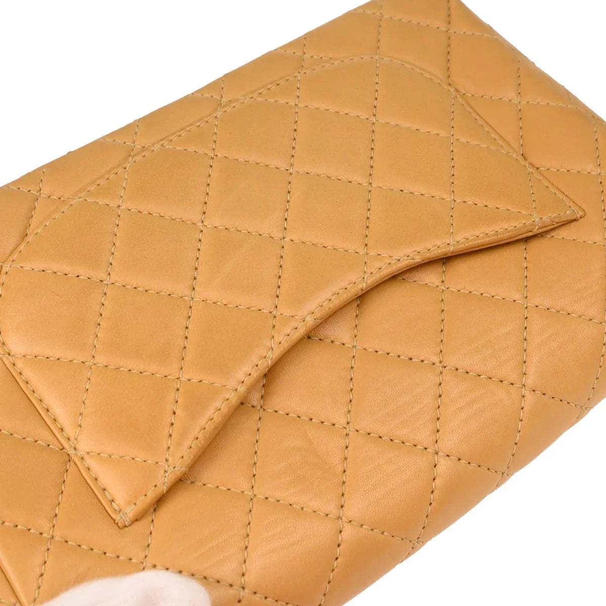 Chanel 1996-1997 Beige Lambskin Shoulder Bag