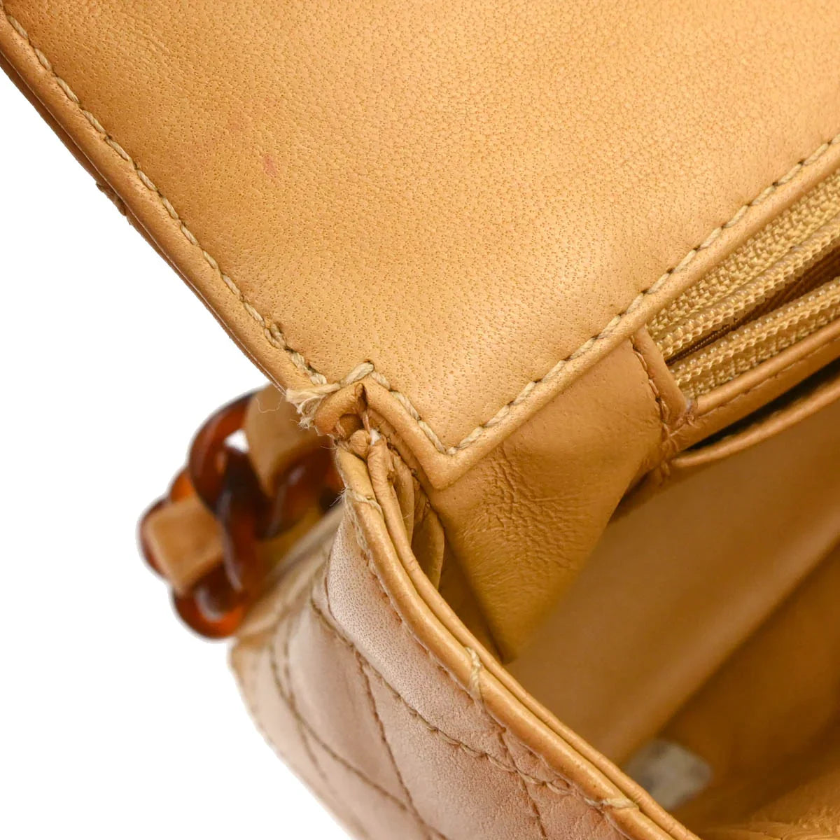 Chanel 1996-1997 Beige Lambskin Shoulder Bag