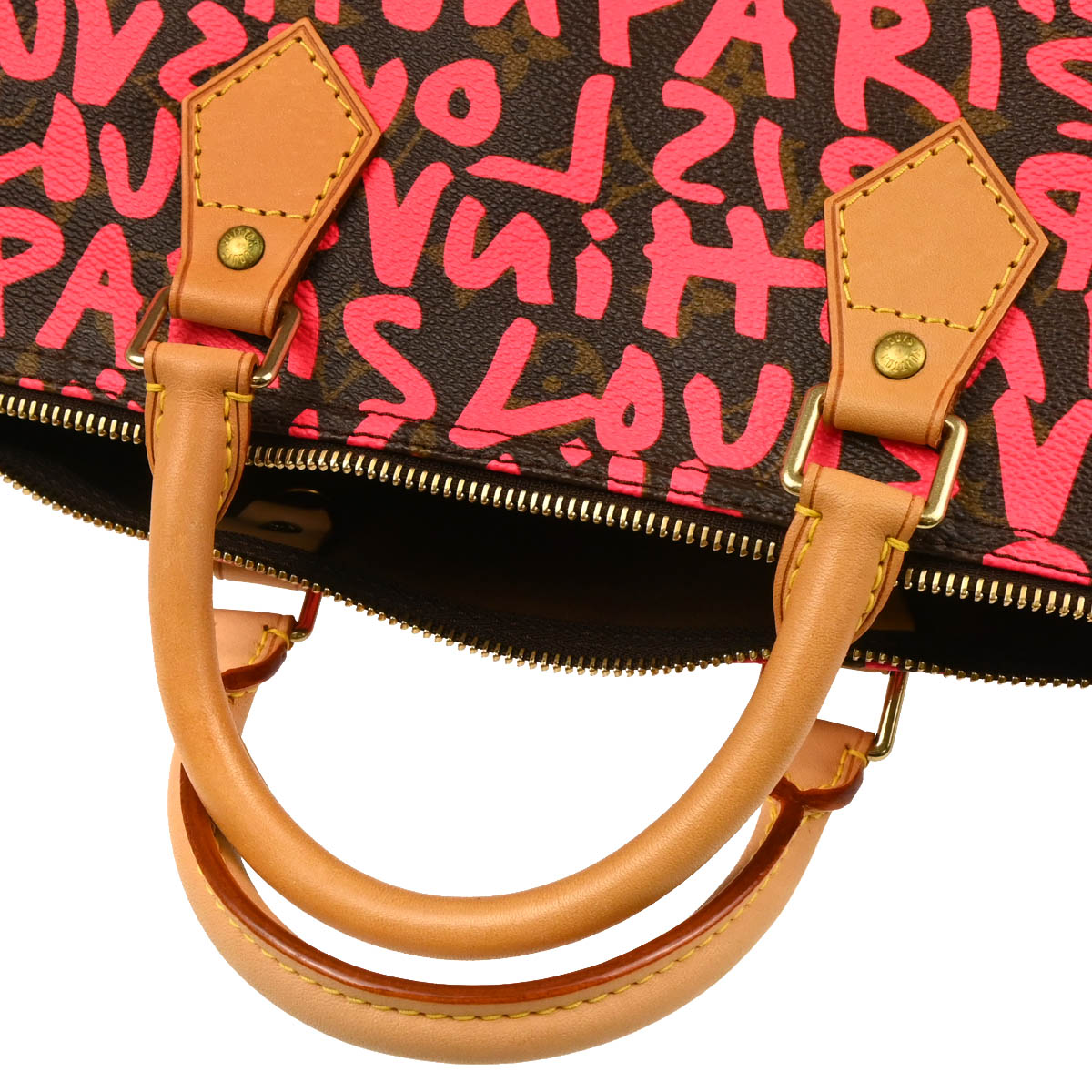 Louis Vuitton 2009 Pink Monogram Graffiti Speedy 30 Handbag M93704