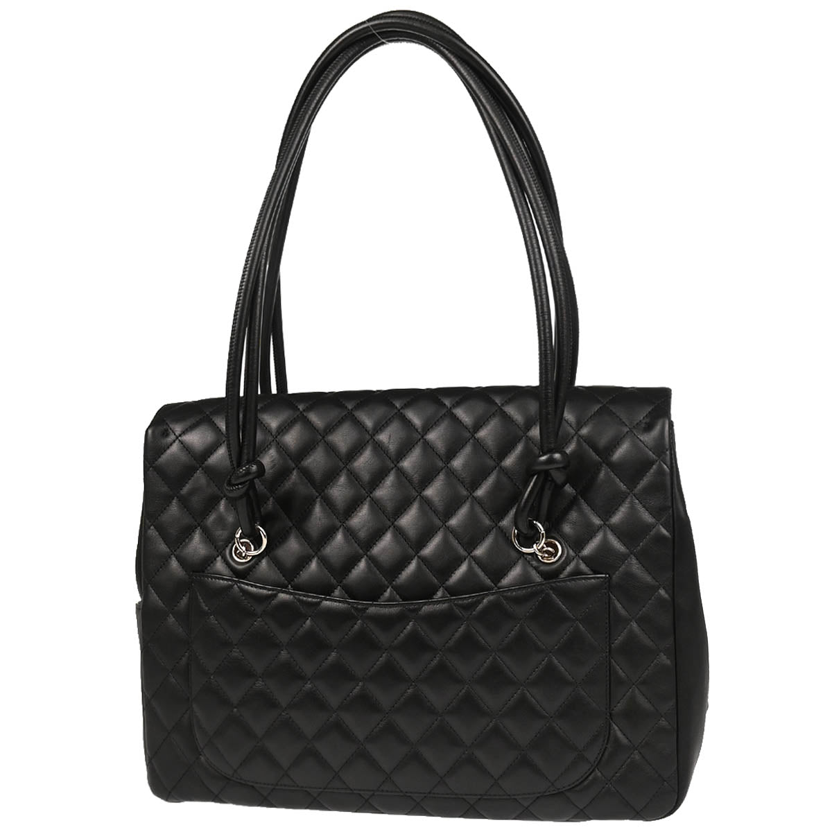 Chanel 2005-2006 Black Calfskin Cambon Ligne Tote Handbag