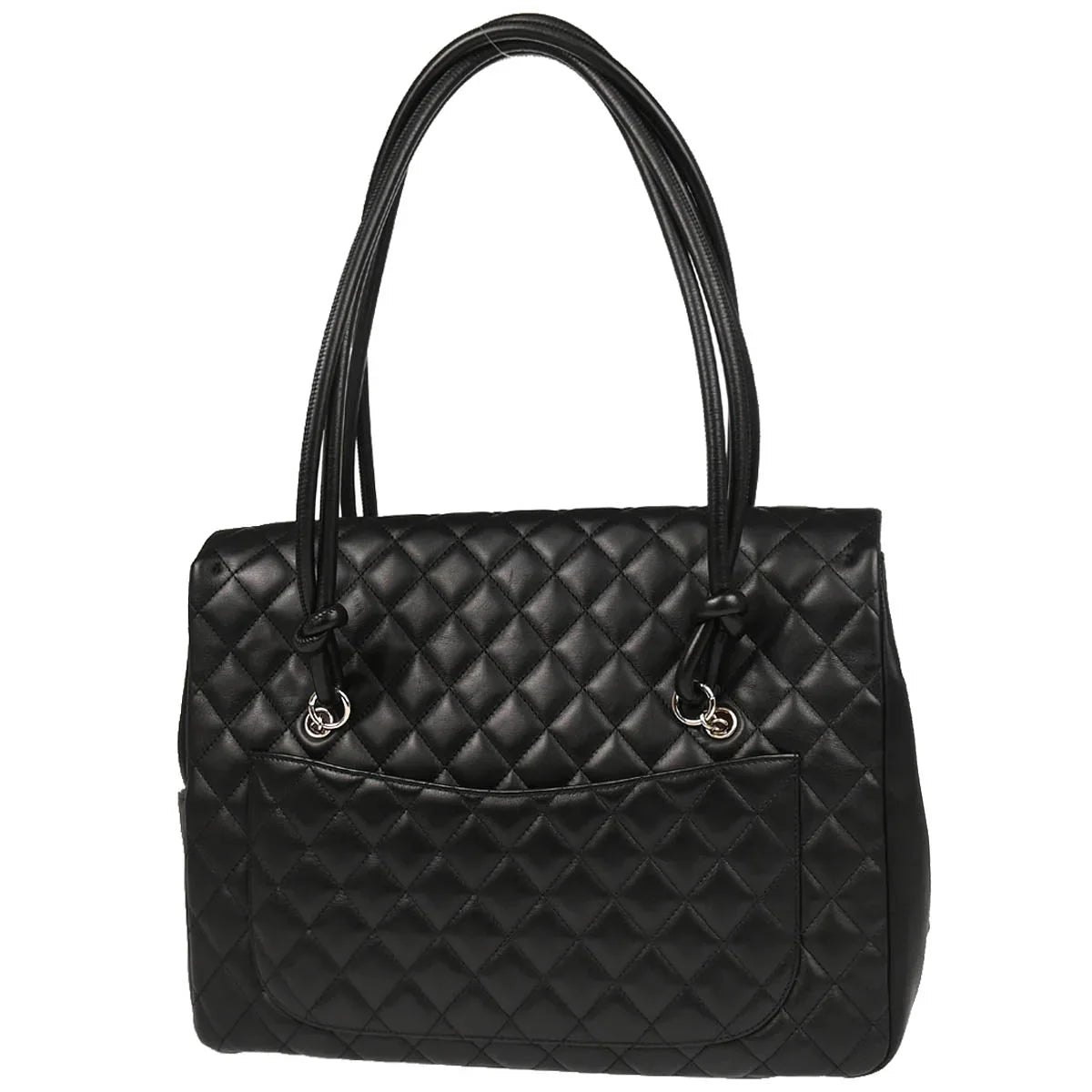 Chanel 2005-2006 Black Calfskin Cambon Ligne Tote Handbag