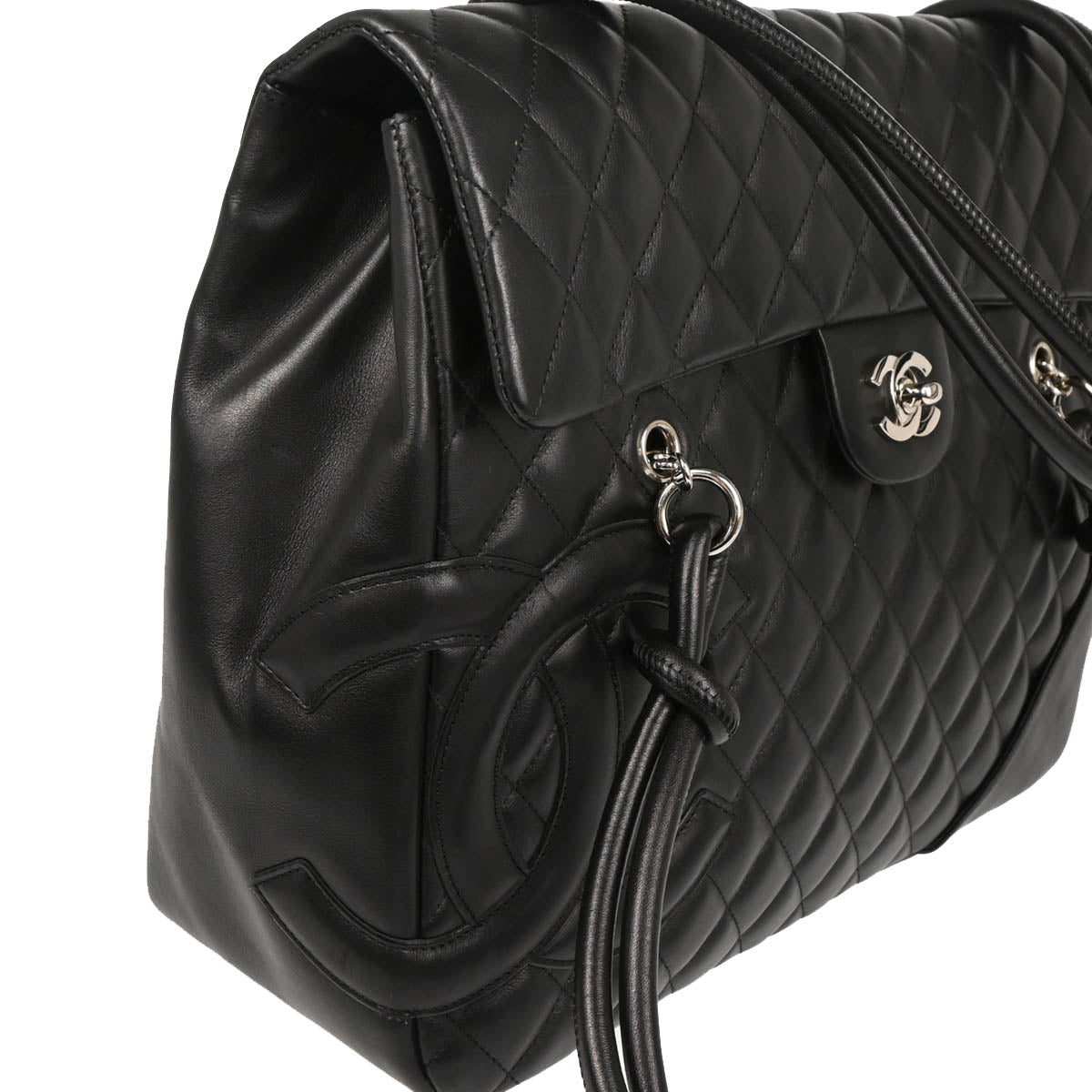 Chanel 2005-2006 Black Calfskin Cambon Ligne Tote Handbag