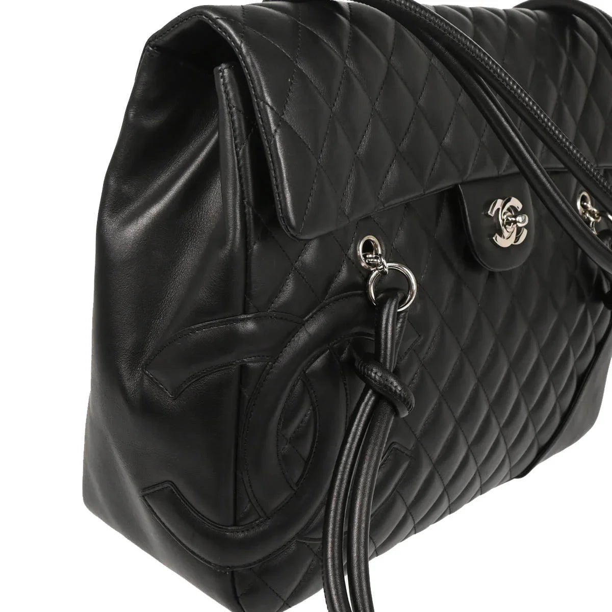 Chanel 2005-2006 Black Calfskin Cambon Ligne Tote Handbag