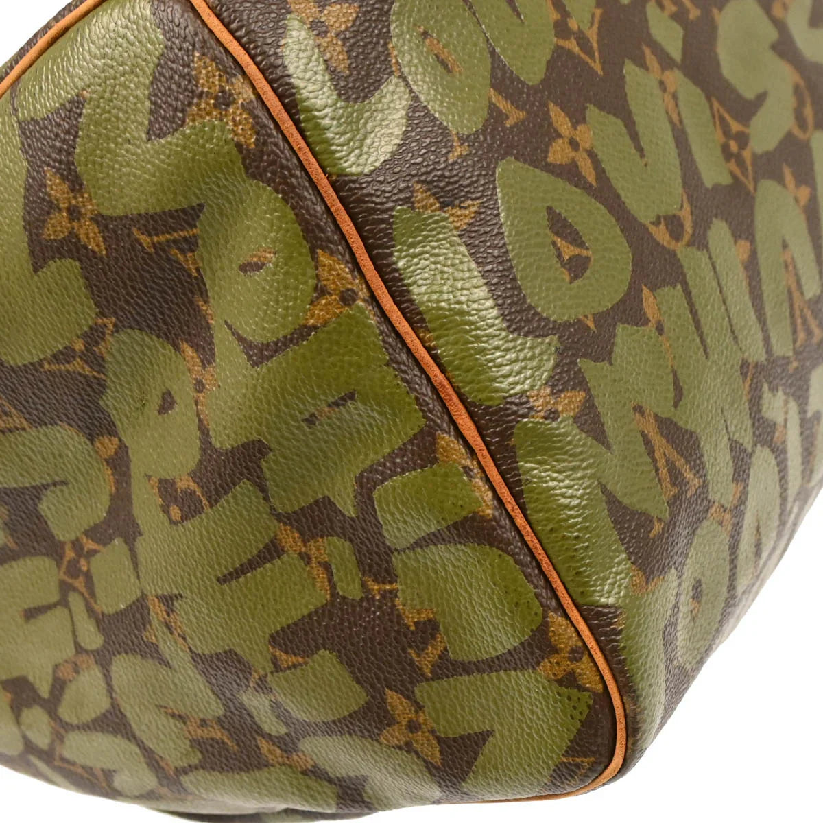 Louis Vuitton 2001 Khaki Monogram Graffiti Speedy 30 Handbag M92194