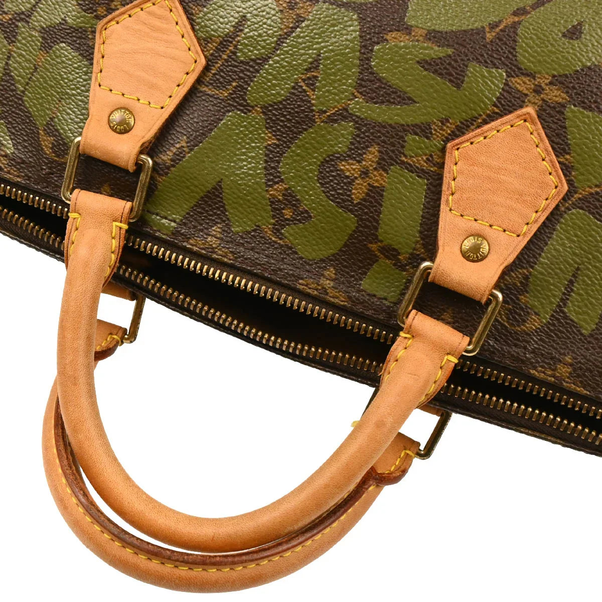 Louis Vuitton 2001 Khaki Monogram Graffiti Speedy 30 Handbag M92194