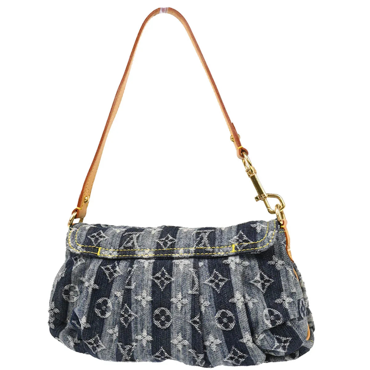 Louis Vuitton 2006 Blue Monogram Denim Mini Pleaty Raye Handbag M95333