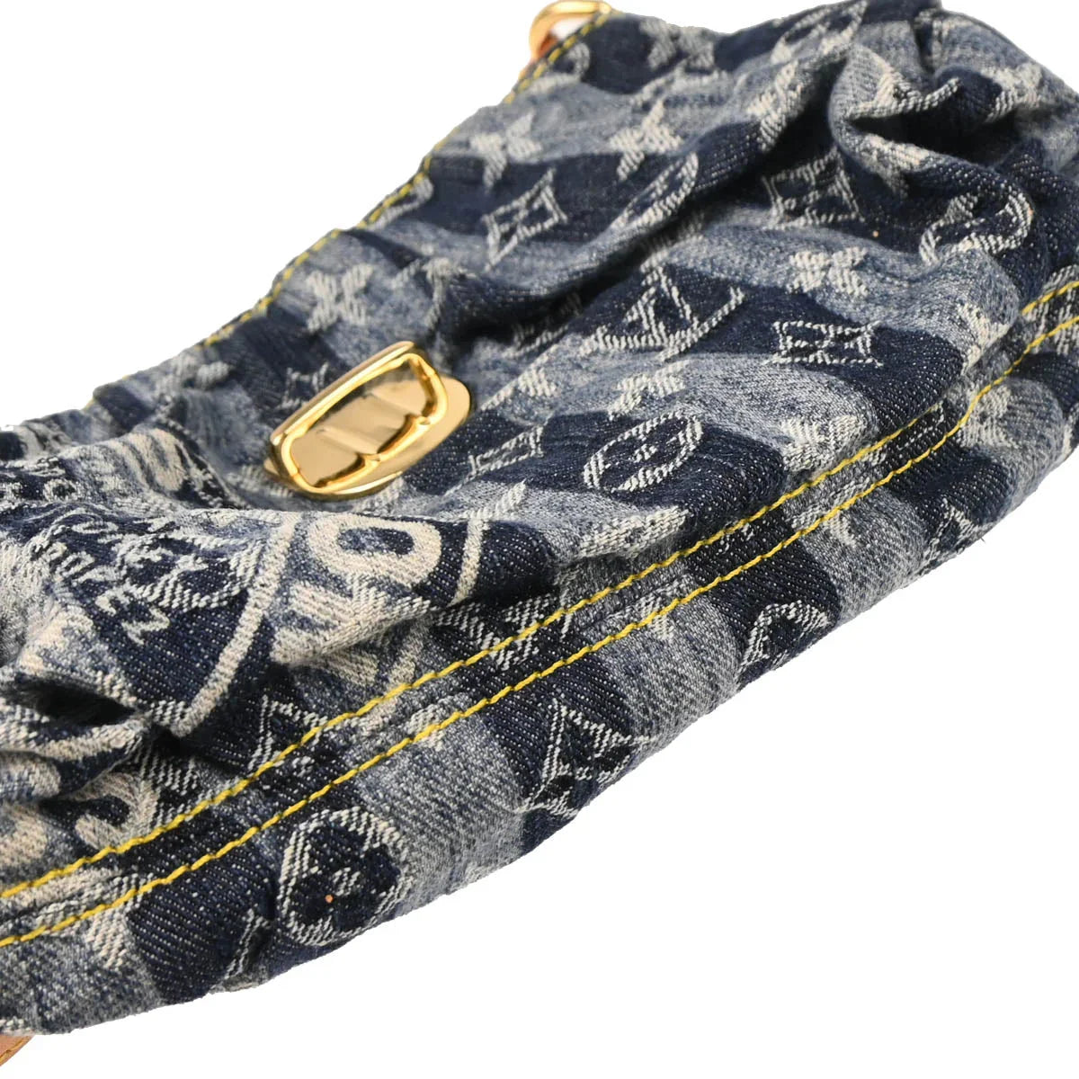 Louis Vuitton 2006 Blue Monogram Denim Mini Pleaty Raye Handbag M95333