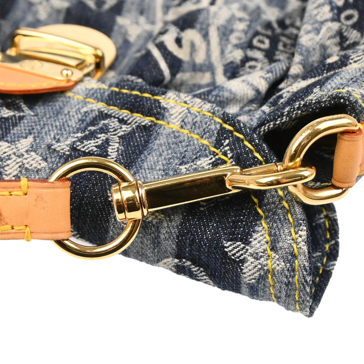 Louis Vuitton 2006 Blue Monogram Denim Mini Pleaty Raye Handbag M95333