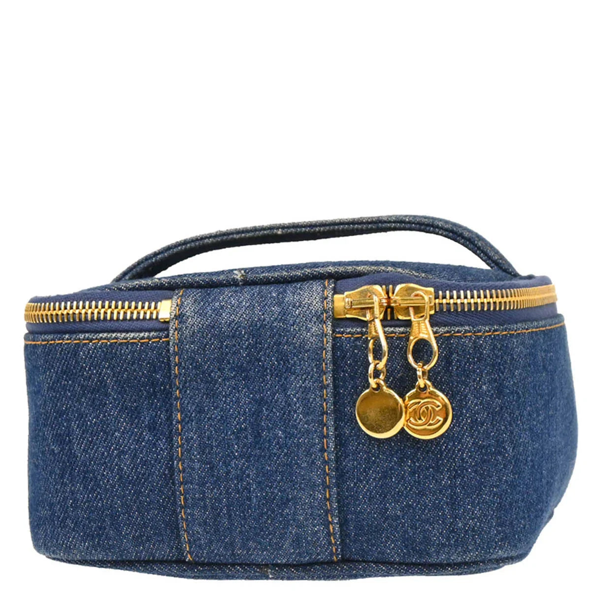 Chanel 1996-1997 Blue Denim Vanity Handbag