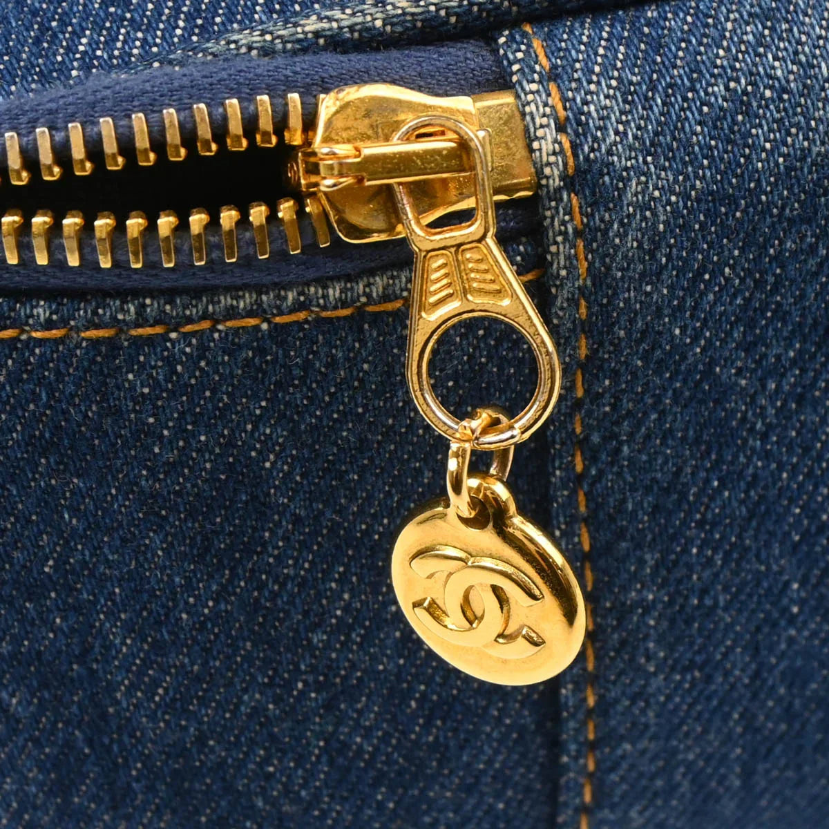 Chanel 1996-1997 Blue Denim Vanity Handbag