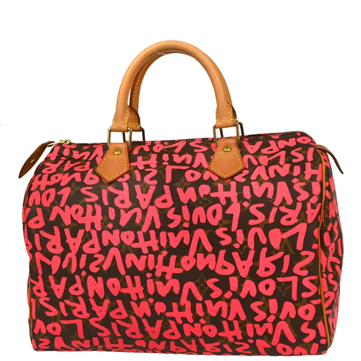 Louis Vuitton 2008 Pink Monogram Graffiti Speedy 30 Handbag M93704