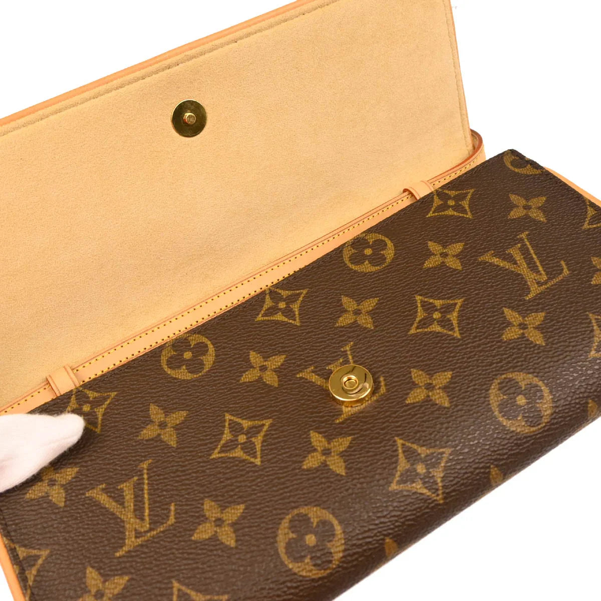 Louis Vuitton 2002 Monogram Pochette Twin GM Crossbody Bag M51852